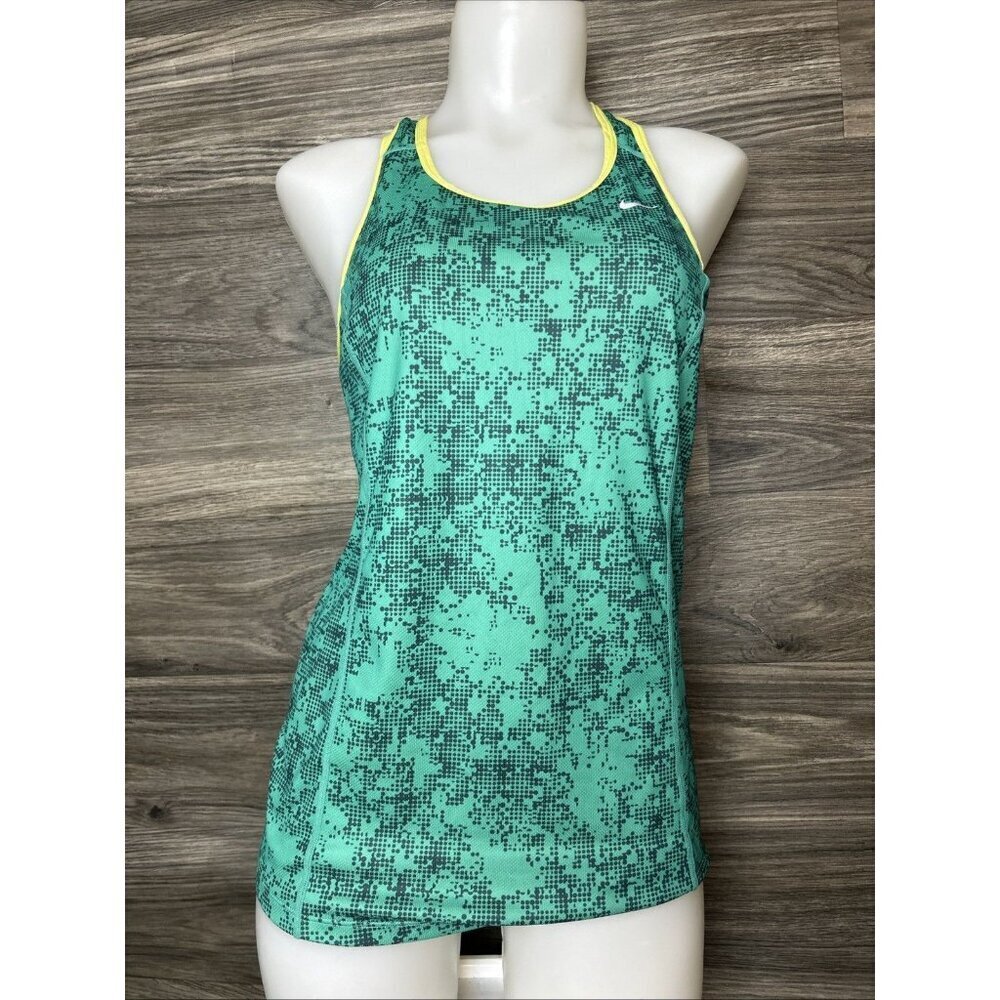 Nike Dri Fit MILER Running Training Tank Top (Women's Small) Green